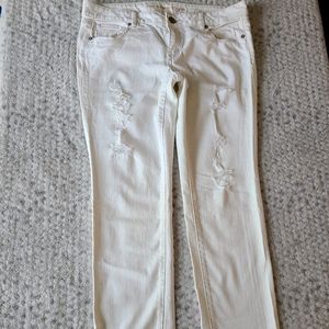 American eagle white jeans shredded
